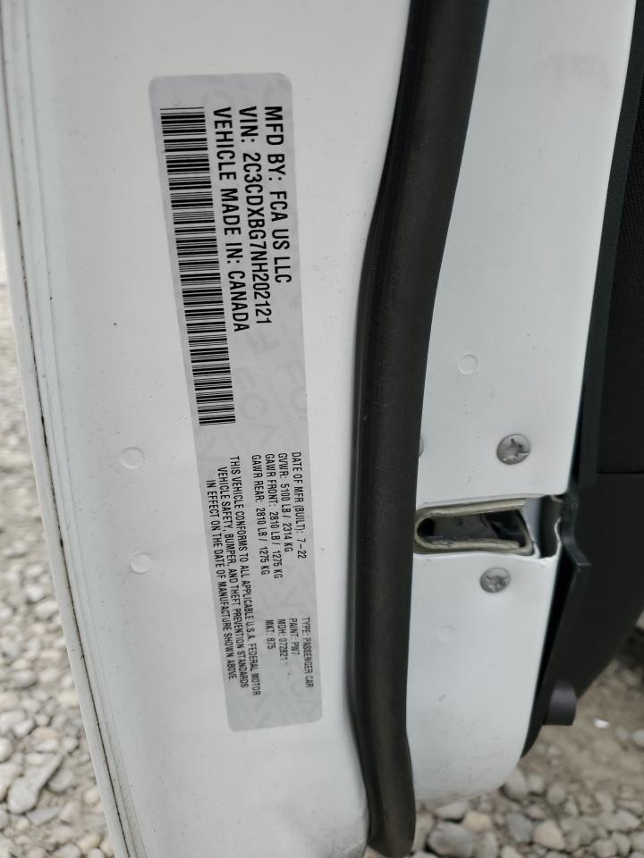 2022 DODGE CHARGER SXT VIN:2C3CDXBG7NH202121