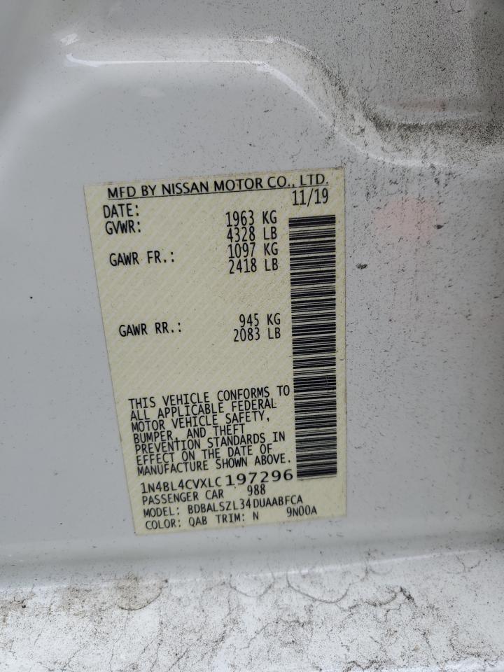 2023 NISSAN ALTIMA SR VIN:1N4BL4CVXLC197296