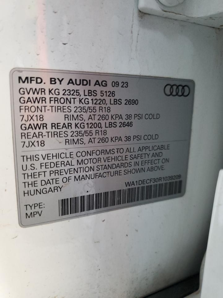 2024 AUDI Q3 PREMIUM S LINE 45 VIN:WA1DECF30R1039209