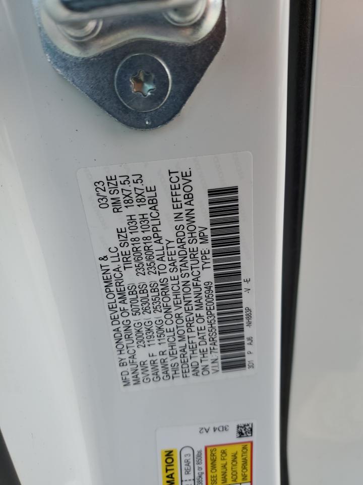 2023 HONDA CR-V SPORT VIN:7FARS5H53PE005949