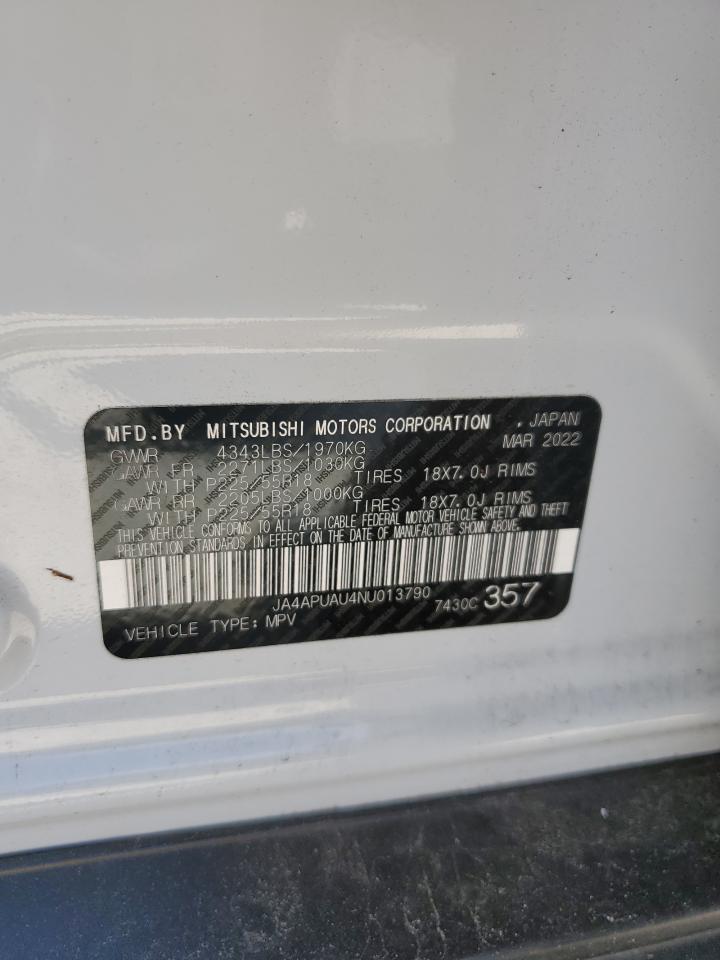 2022 MITSUBISHI OUTLANDER SPORT ES VIN:JA4APUAU4NU013790