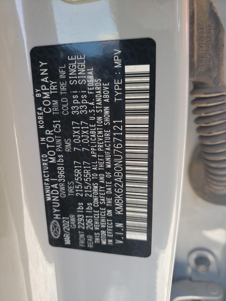 2022 HYUNDAI KONA SEL VIN:KM8K62AB0NU767121