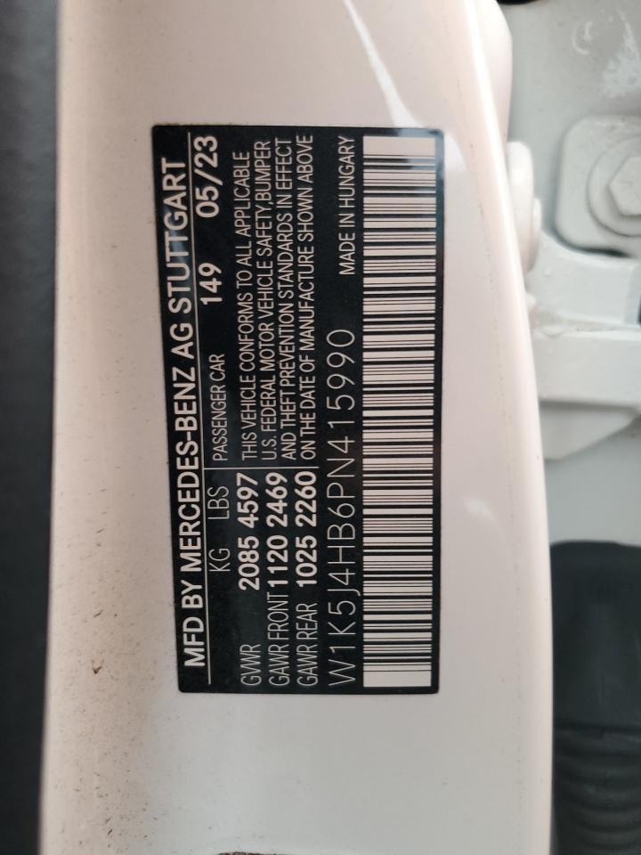 2023 MERCEDES-BENZ CLA 250 4MATIC VIN:W1K5J4HB6PN415990