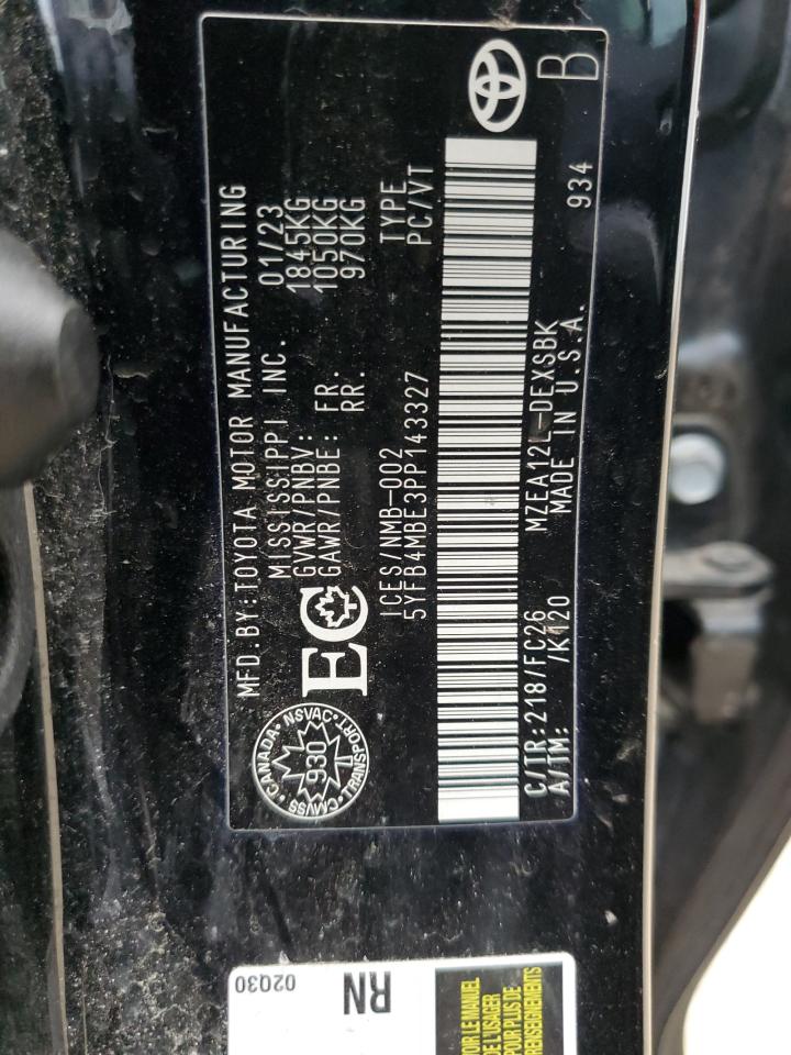 2023 TOYOTA COROLLA SE VIN:5YFB4MBE3PP143327