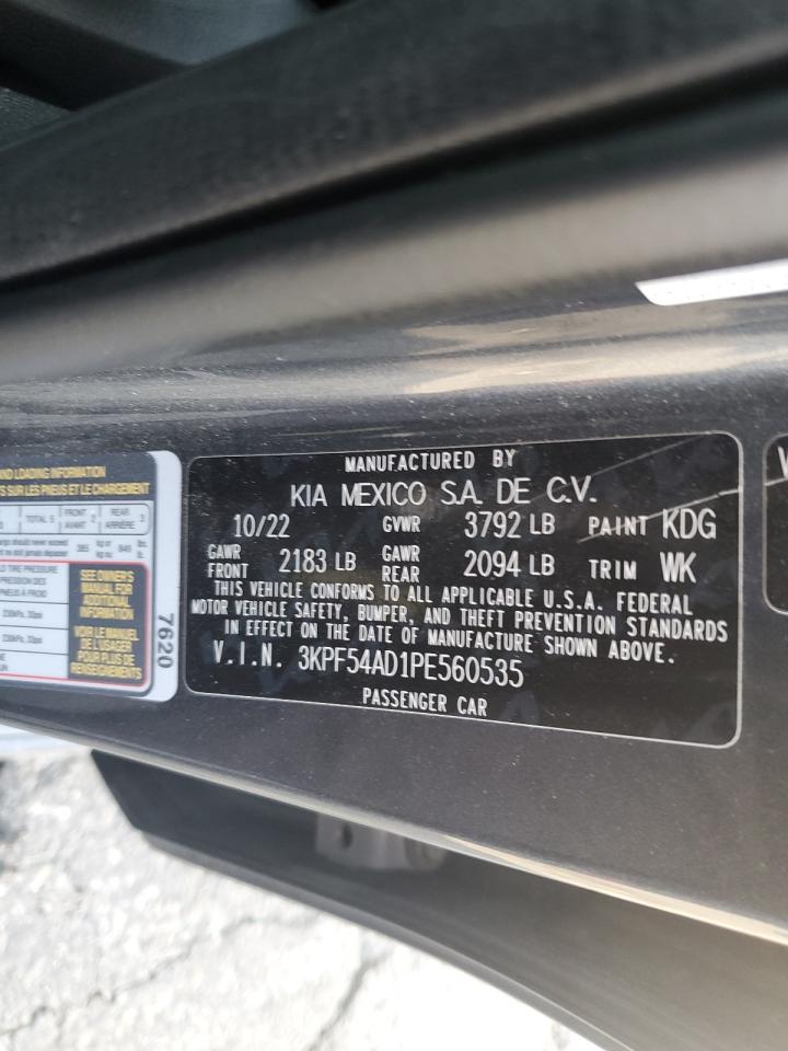 2023 KIA FORTE GT LINE VIN:3KPF54AD1PE560535