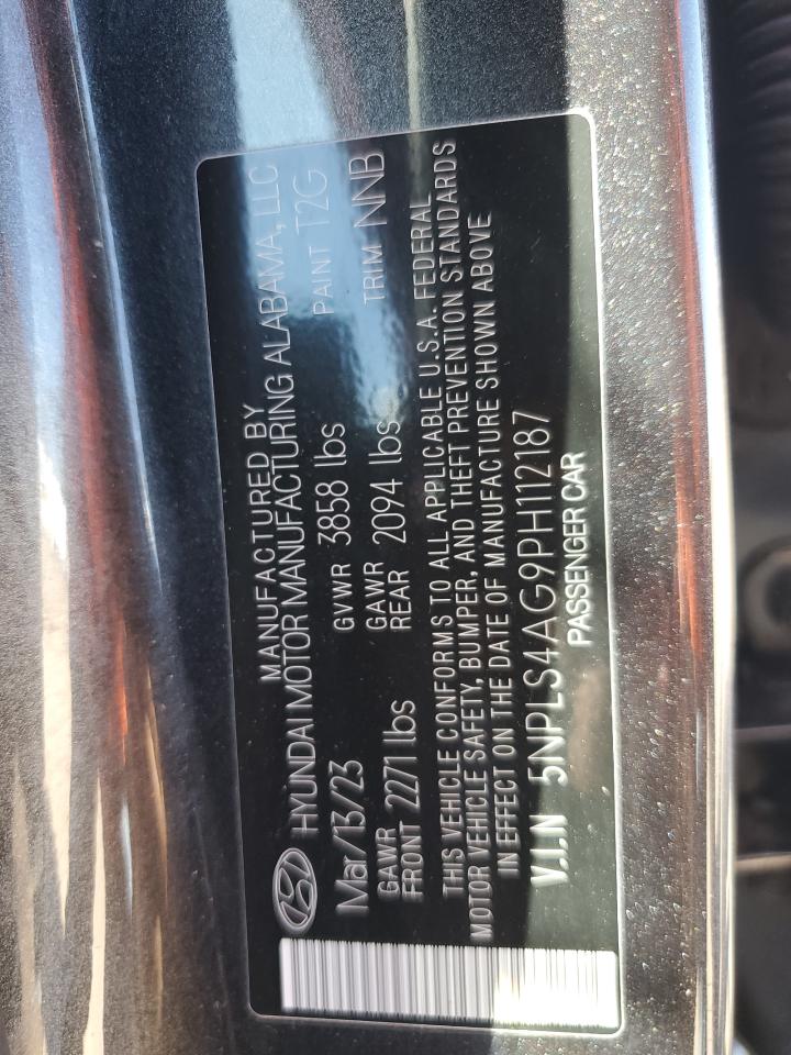 2023 HYUNDAI ELANTRA SEL VIN:5NPLS4AG9PH112187