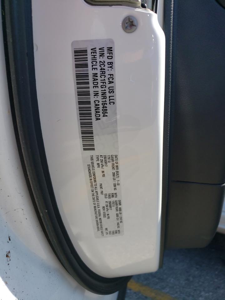 2022 CHRYSLER PACIFICA TOURING VIN:2C4RC1FG1NR164864
