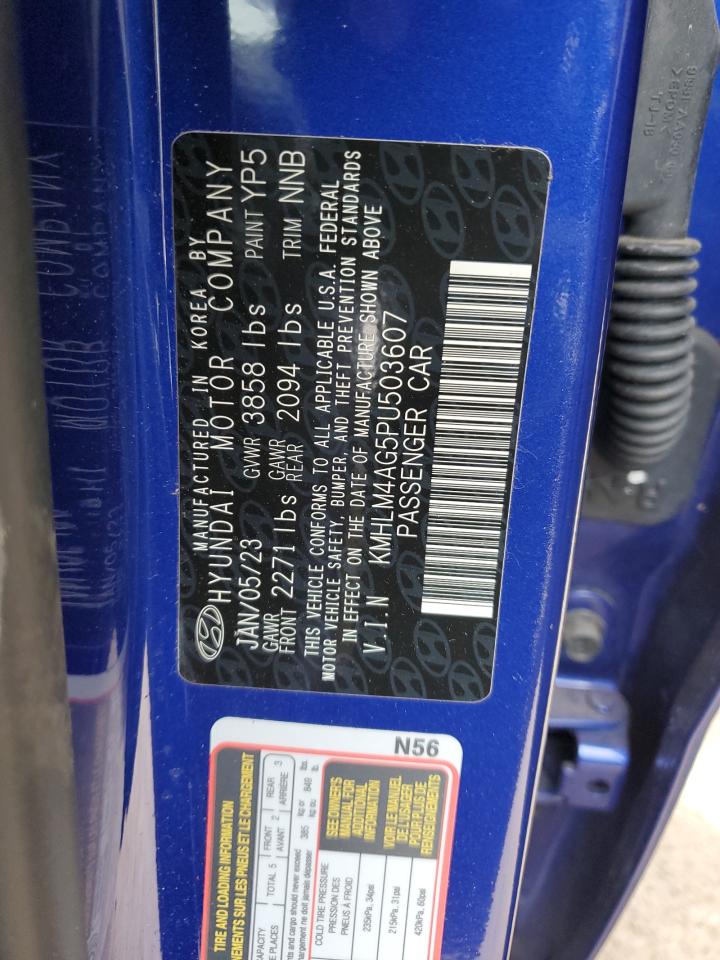 2023 HYUNDAI ELANTRA SEL VIN:KMHLM4AG5PU503607