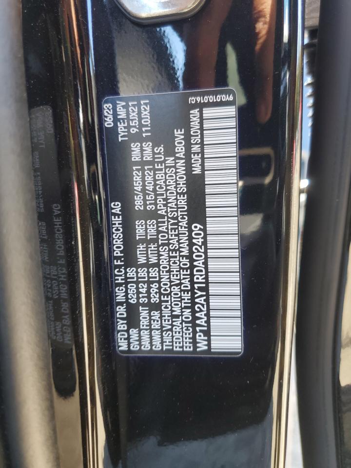 2024 PORSCHE CAYENNE VIN:WP1AA2AY1RDA02409