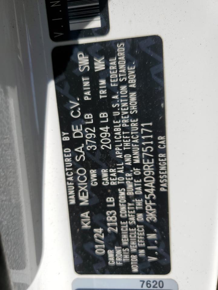 2024 KIA FORTE GT LINE VIN:3KPF54AD9RE751171