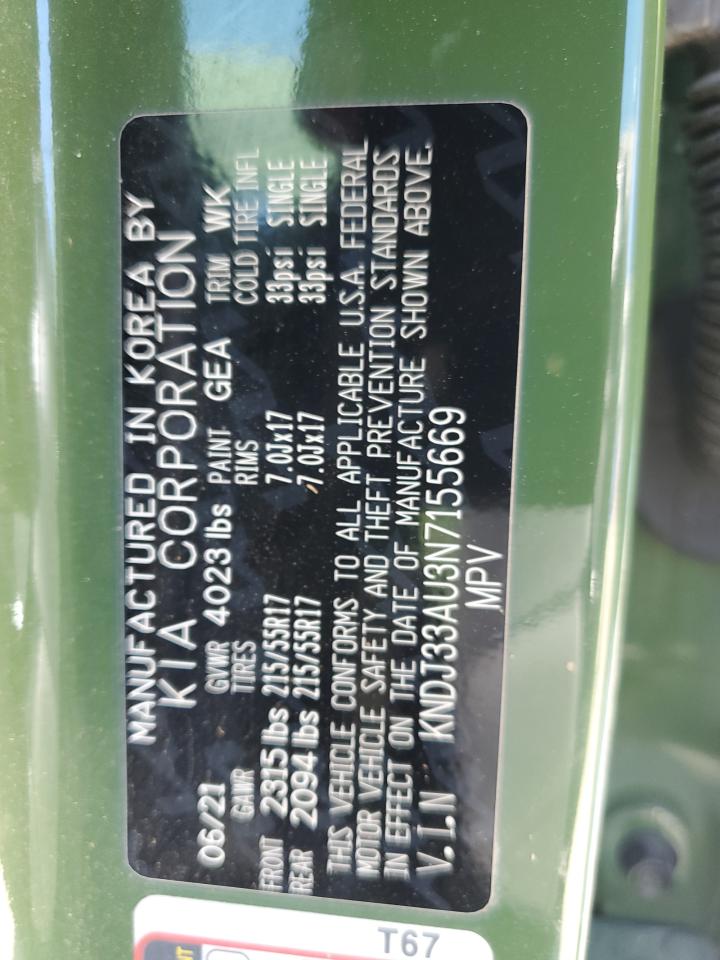 2022 KIA SOUL EX VIN:KNDJ33AU3N7155669