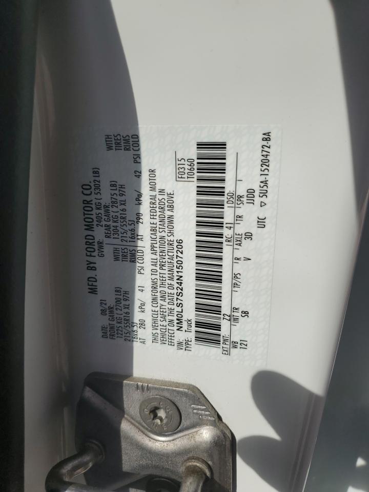 2022 FORD TRANSIT CONNECT XL VIN:NM0LS7S24N1507206