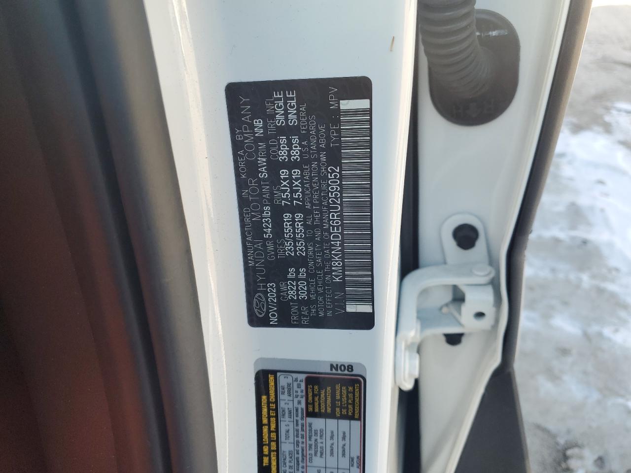 2024 HYUNDAI IONIQ 5 SEL VIN:KM8KN4DE6RU259052