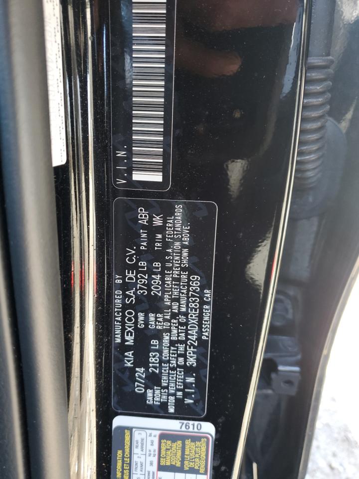 2024 KIA FORTE LX VIN:3KPF24ADXRE837369