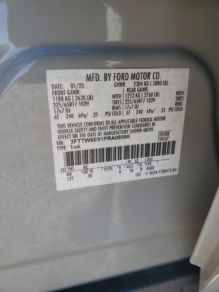 2023 FORD MAVERICK XL VIN:3FTTW8E91PRA08586