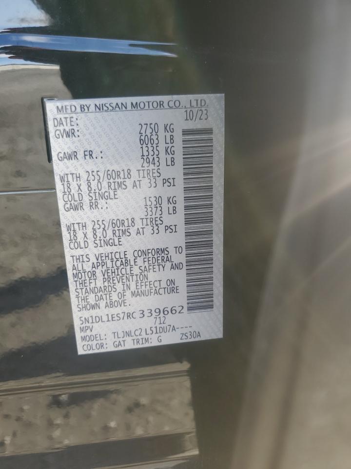 2024 INFINITI QX60 PURE VIN:5N1DL1ES7RC339662