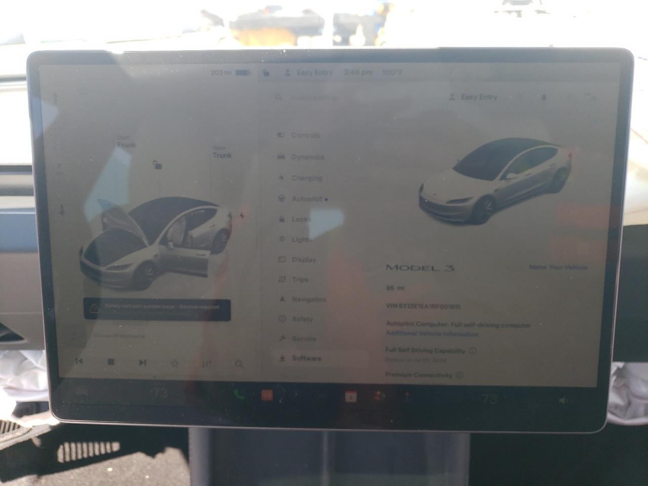 2024 TESLA MODEL 3 VIN:5YJ3E1EA1RF801511