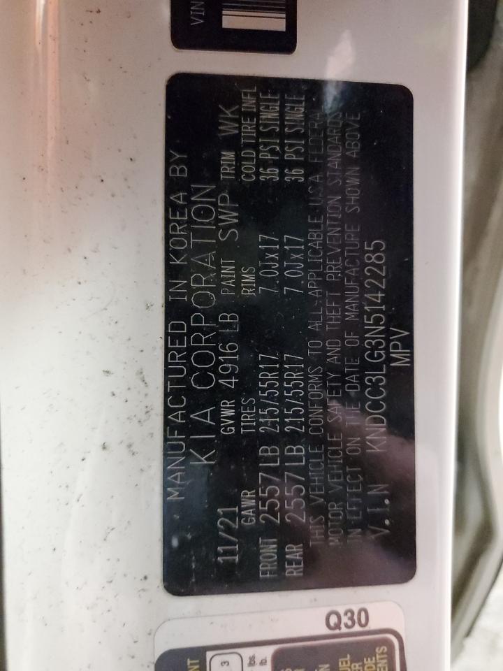 2022 KIA NIRO S VIN:KNDCC3LG3N5142285