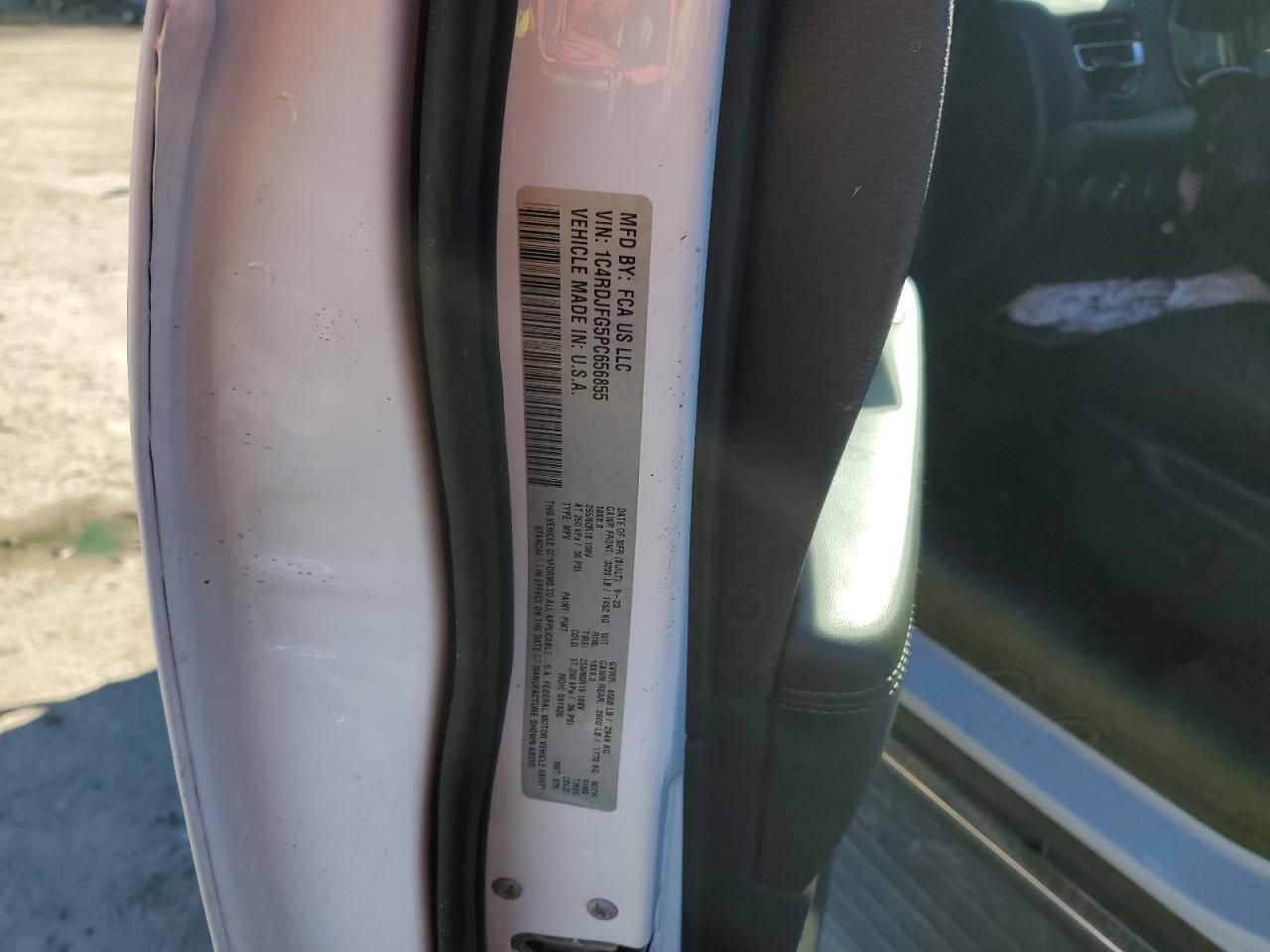 2023 DODGE DURANGO PURSUIT VIN:1C4RDJFG5PC656855