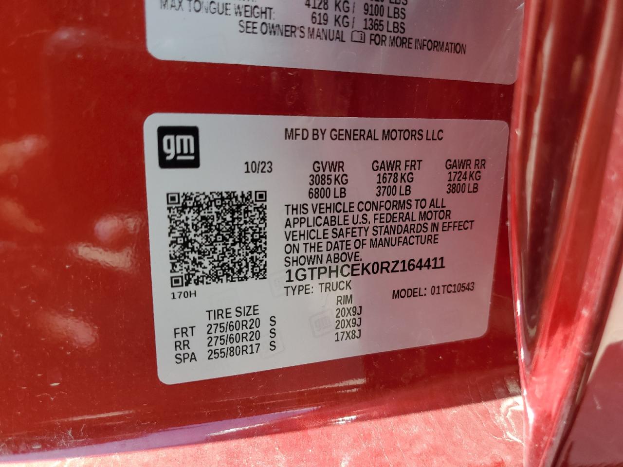 2024 GMC SIERRA C1500 ELEVATION VIN:1GTPHCEK0RZ164411