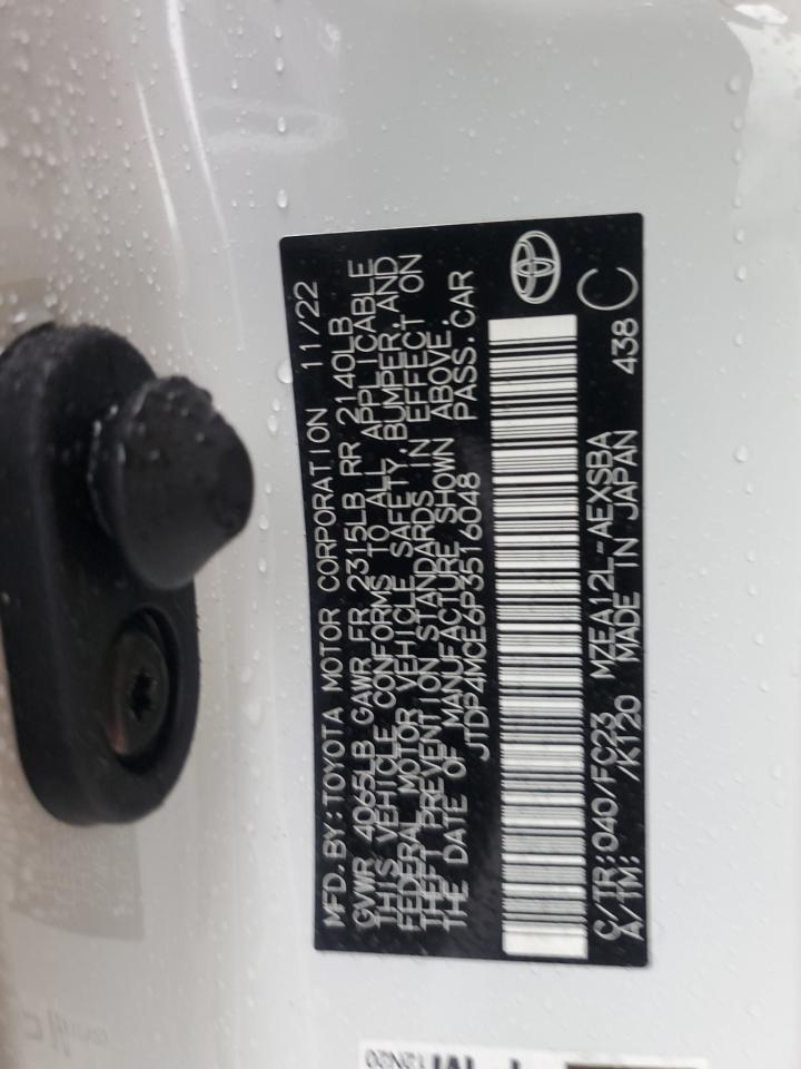 2023 TOYOTA COROLLA SE VIN:JTDP4MCE6P3516048