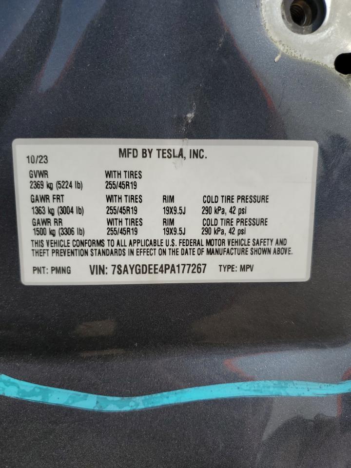 2023 TESLA MODEL Y VIN:7SAYGDEE4PA177267