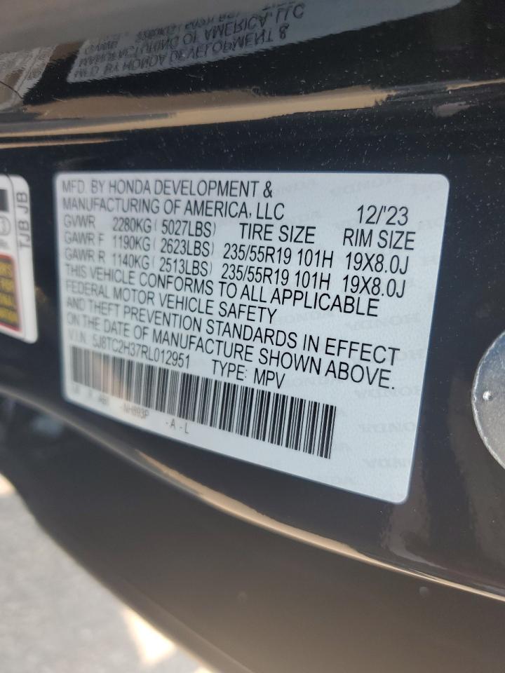 2024 ACURA RDX VIN:5J8TC2H37RL012951