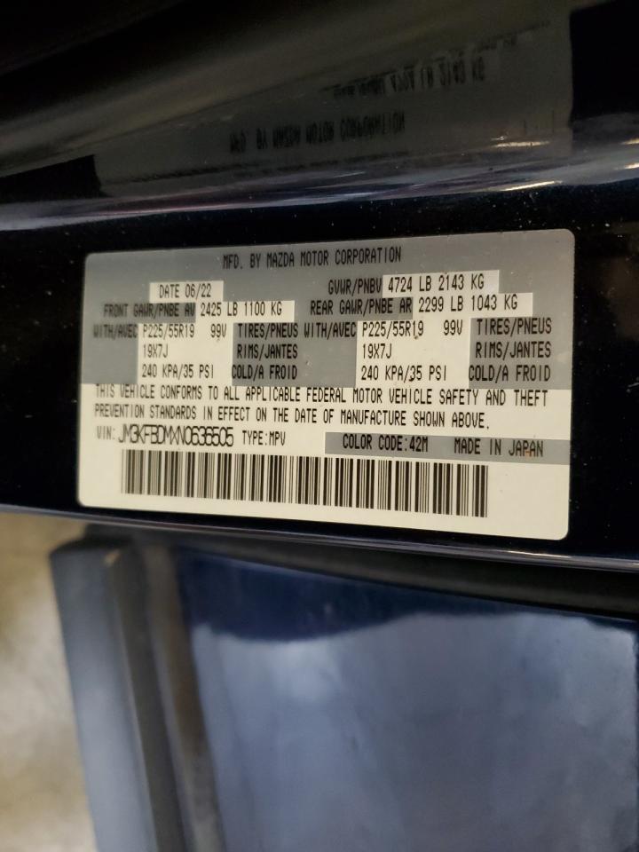 2022 MAZDA CX-5 PREMIUM VIN:JM3KFBDMXN0636505
