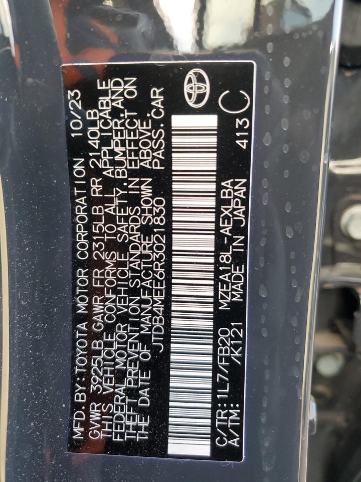 2024 TOYOTA COROLLA LE VIN:JTDB4MEE6R3021830