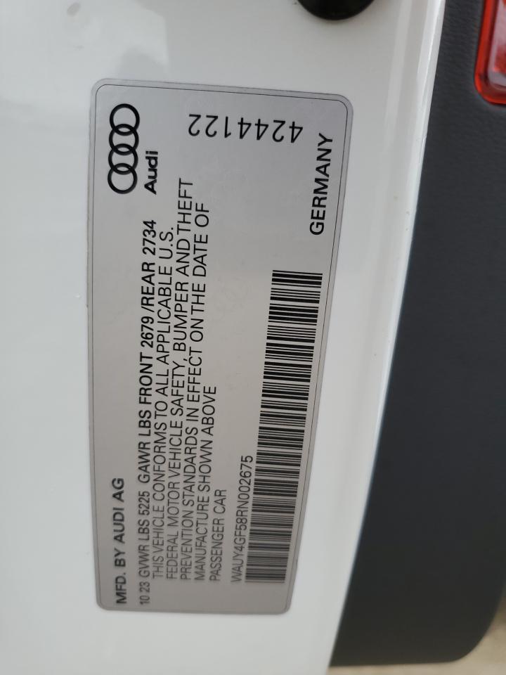 2024 AUDI S5 PRESTIGE VIN:WAUY4GF58RN002675