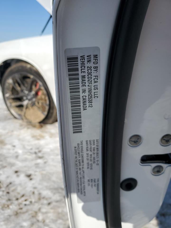 2022 DODGE CHALLENGER R/T SCAT PACK VIN:2C3CDZFJ1NH253812