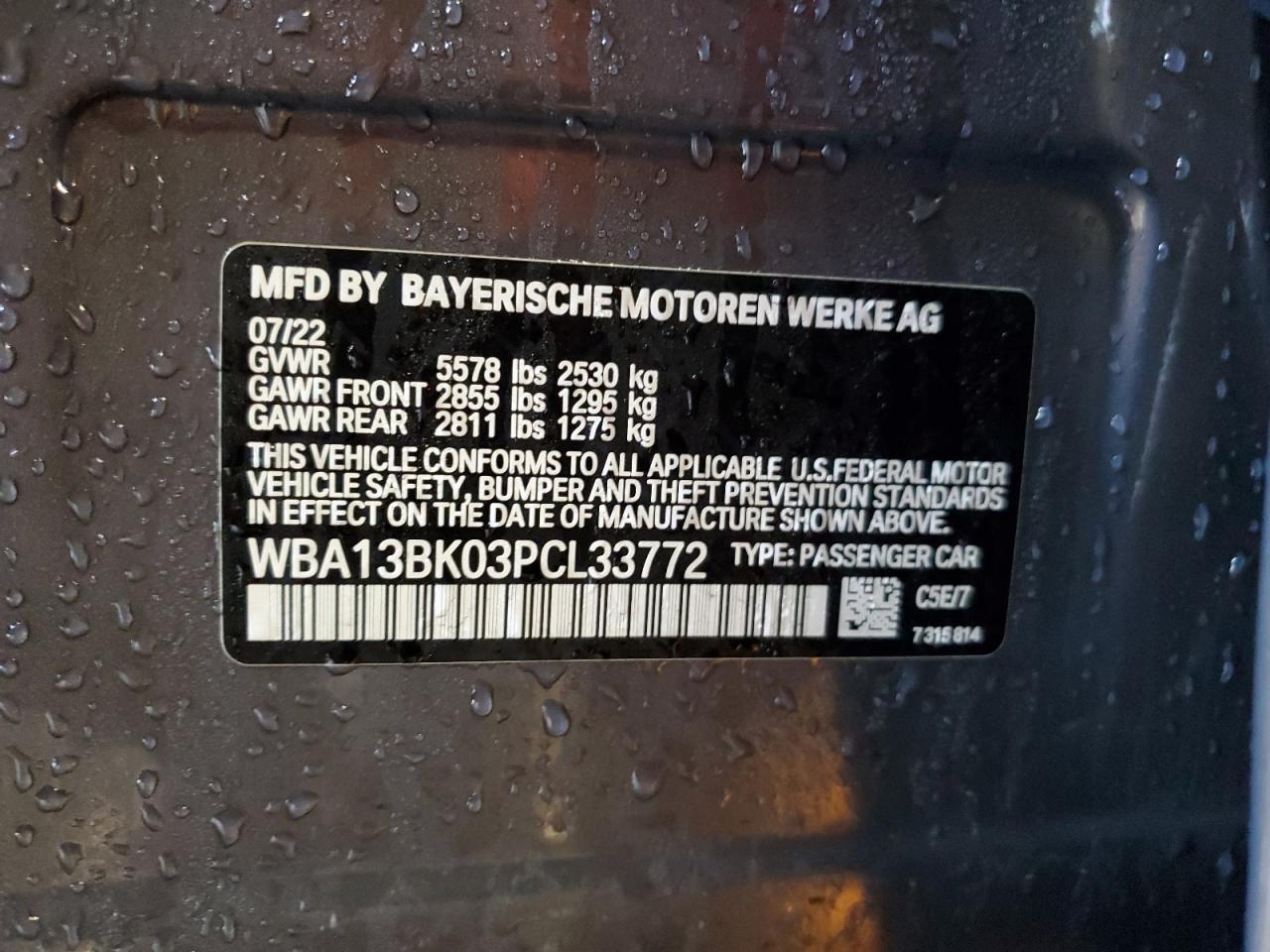 2023 BMW M550XI VIN:WBA13BK03PCL33772