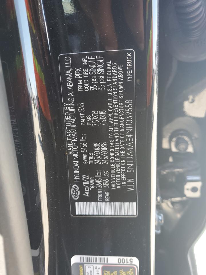 2022 HYUNDAI SANTA CRUZ SE VIN:5NTJA4AE4NH039558