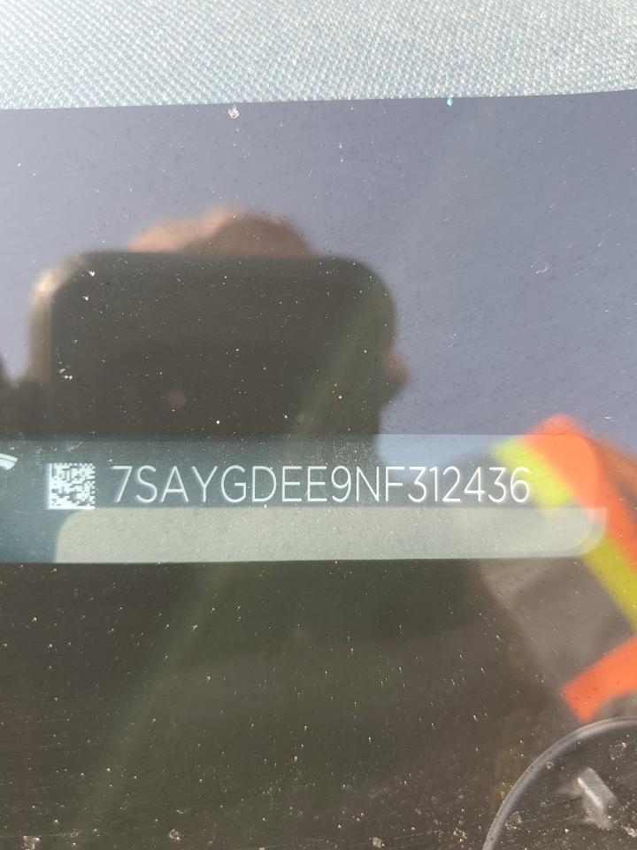 2022 TESLA MODEL Y VIN:7SAYGDEE9NF312436