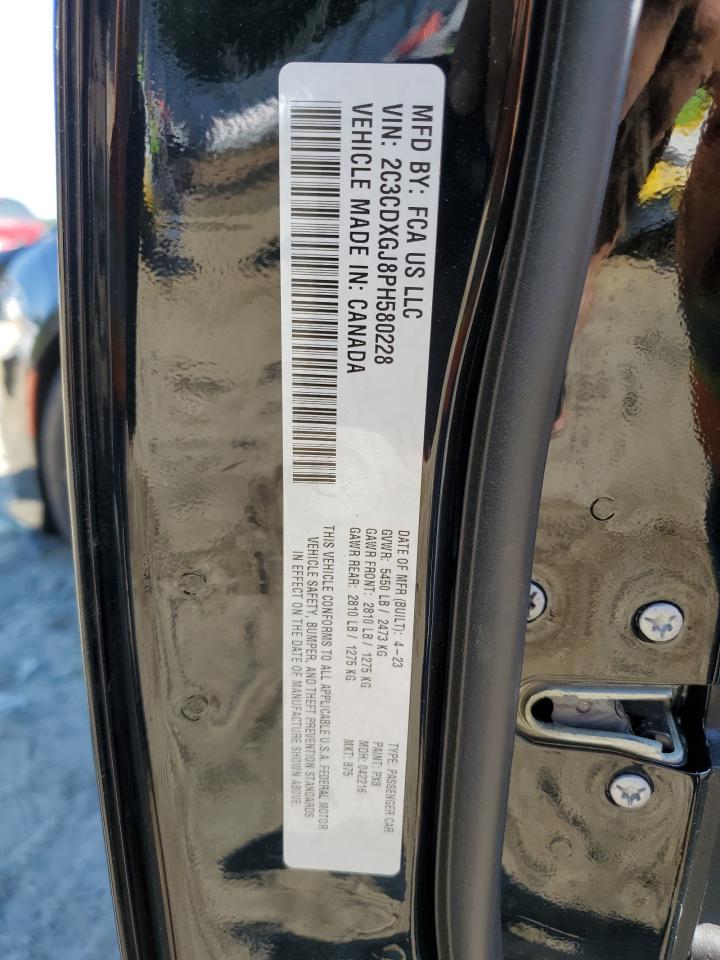 2023 DODGE CHARGER SCAT PACK VIN:2C3CDXGJ8PH580228