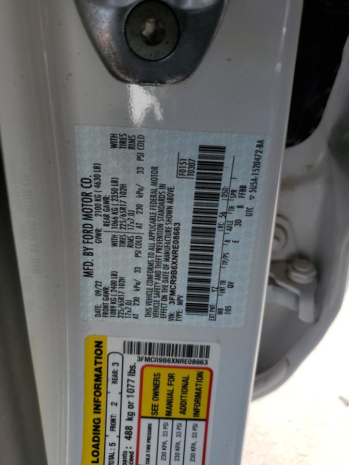 2022 FORD BRONCO SPORT BIG BEND VIN:3FMCR9B6XNRE08663