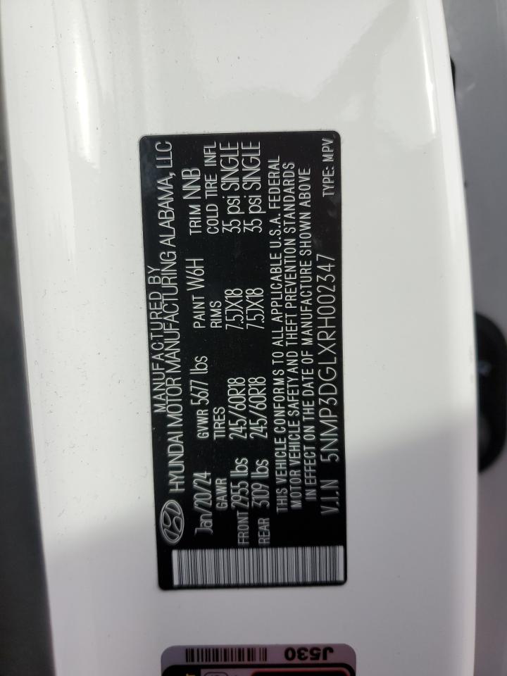 2024 HYUNDAI SANTA FE XRT VIN:5NMP3DGLXRH002347