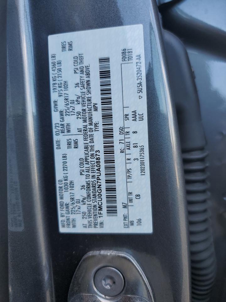 2023 FORD ESCAPE ACTIVE VIN:1FMCU0GN7PUA08873