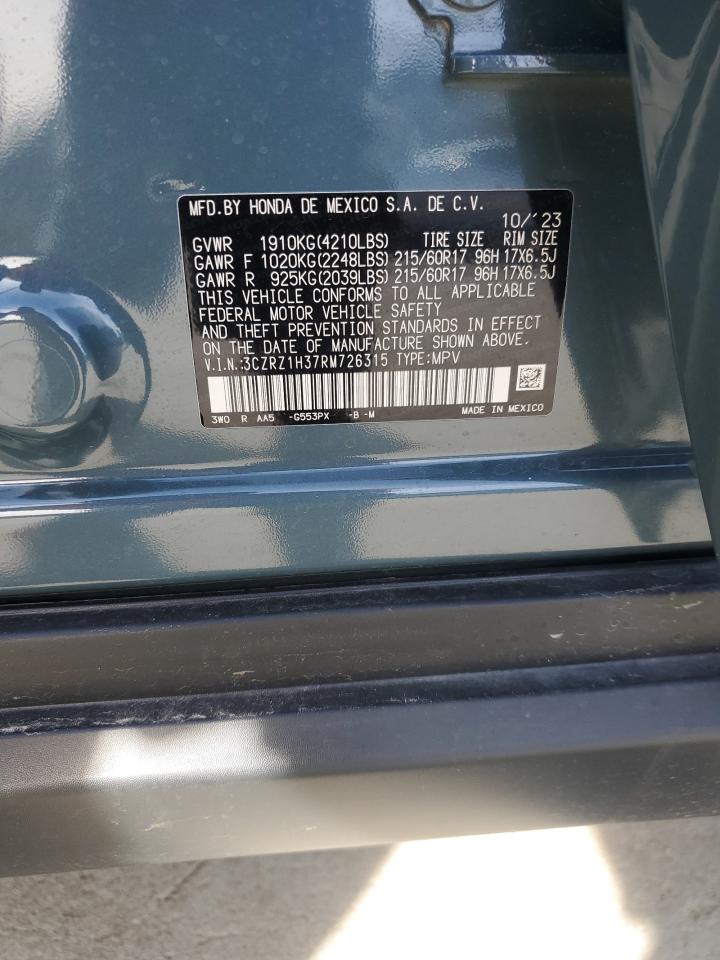 2024 HONDA HR-V LX VIN:3CZRZ1H37RM726315