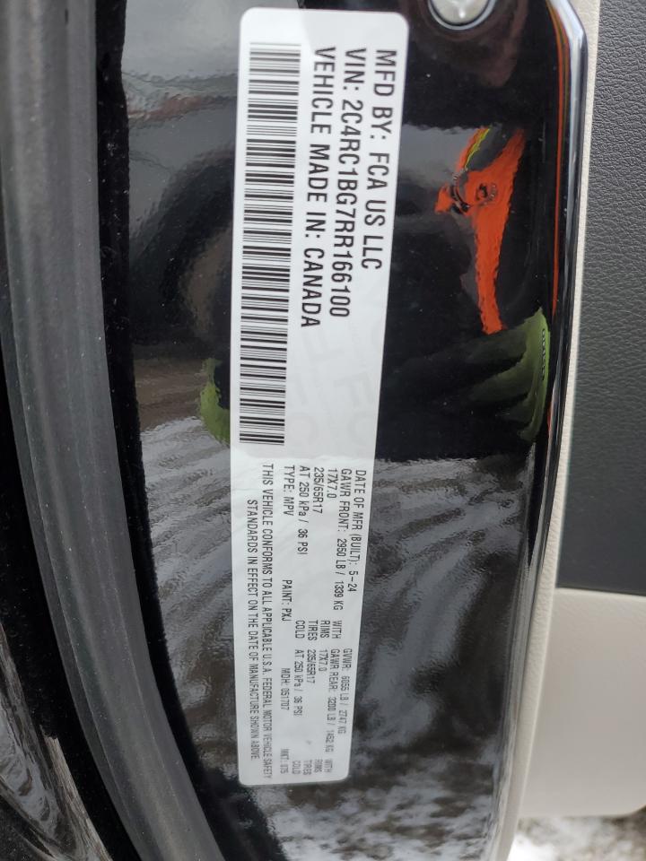 2024 CHRYSLER PACIFICA TOURING L VIN:2C4RC1BG7RR166100