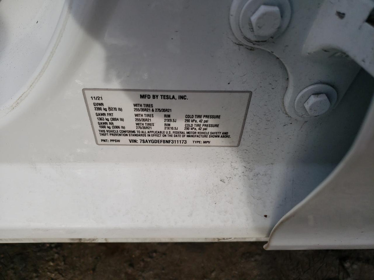 2022 TESLA MODEL Y VIN:2GTEK13Z171159673