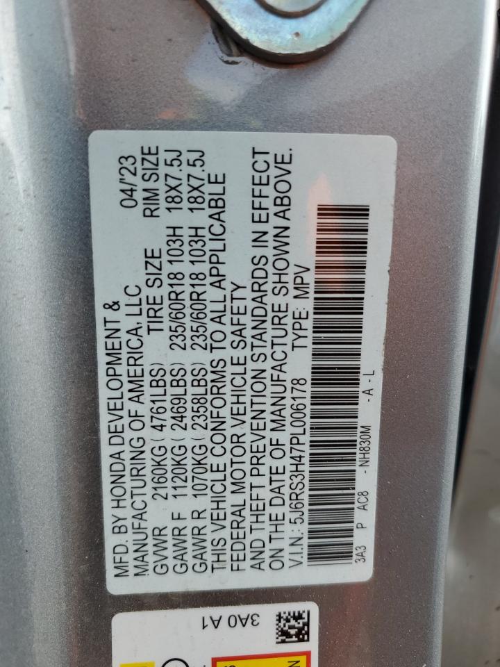 2023 HONDA CR-V EX VIN:5J6RS3H47PL006178