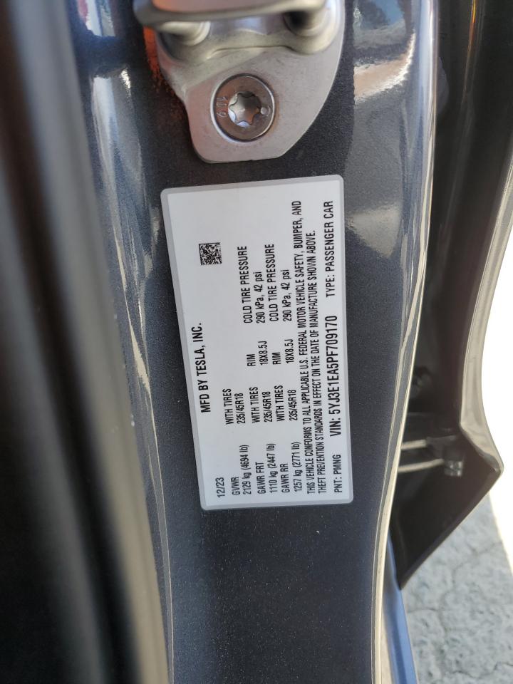 2023 TESLA MODEL 3 VIN:WP0AA2A8XNS255297