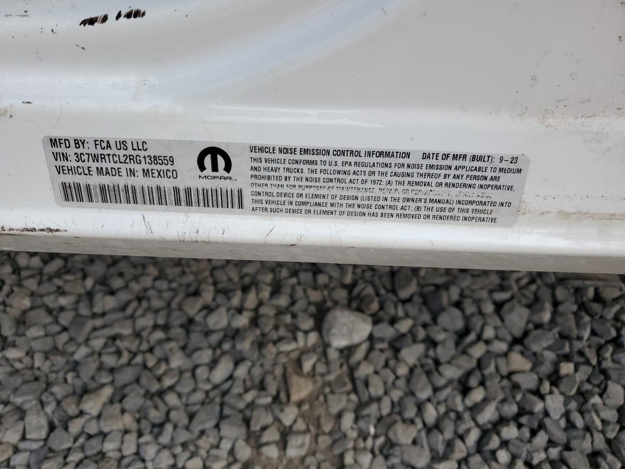 2024 RAM 3500 VIN:3C7WRTCL2RG138559