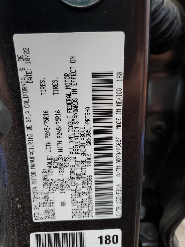 2023 TOYOTA TACOMA DOUBLE CAB VIN:3TMCZ5AN5PM543586