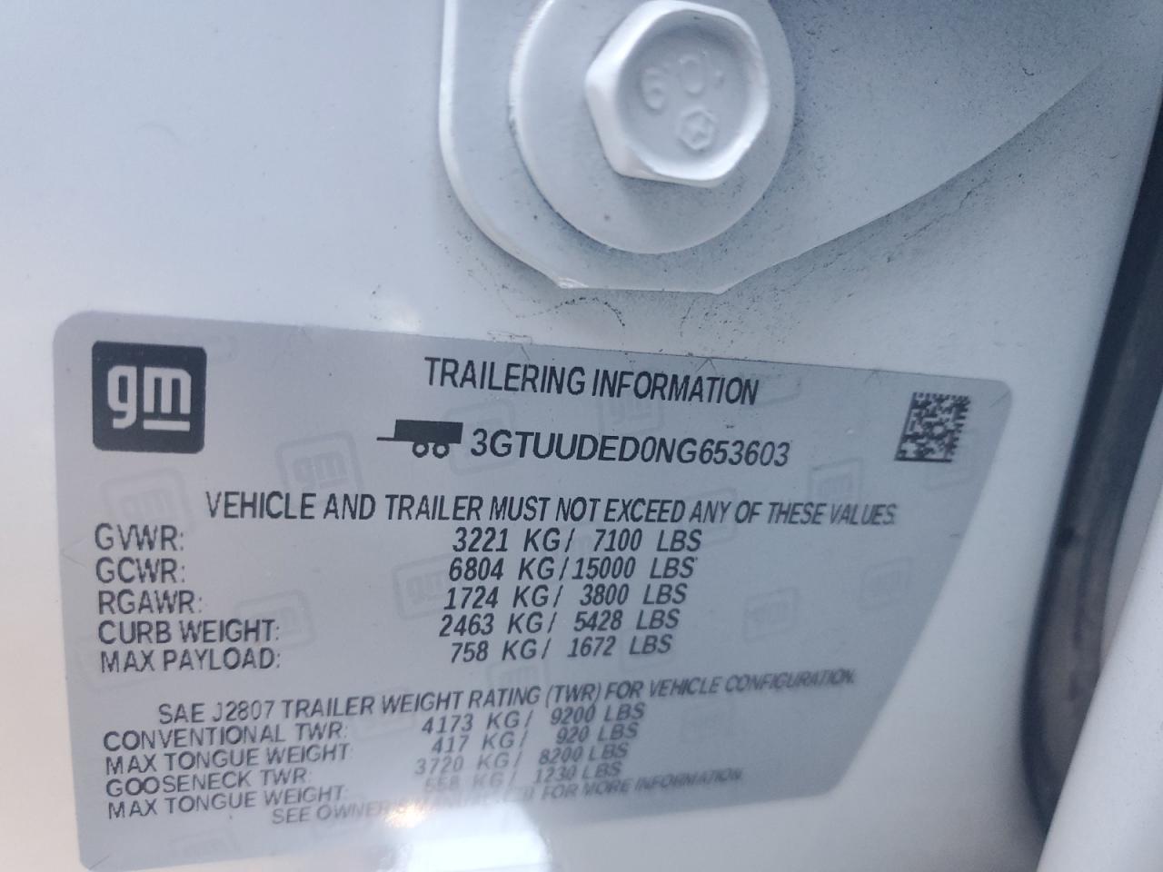 2022 GMC SIERRA K1500 SLT VIN:3GTUUDED0NG653603