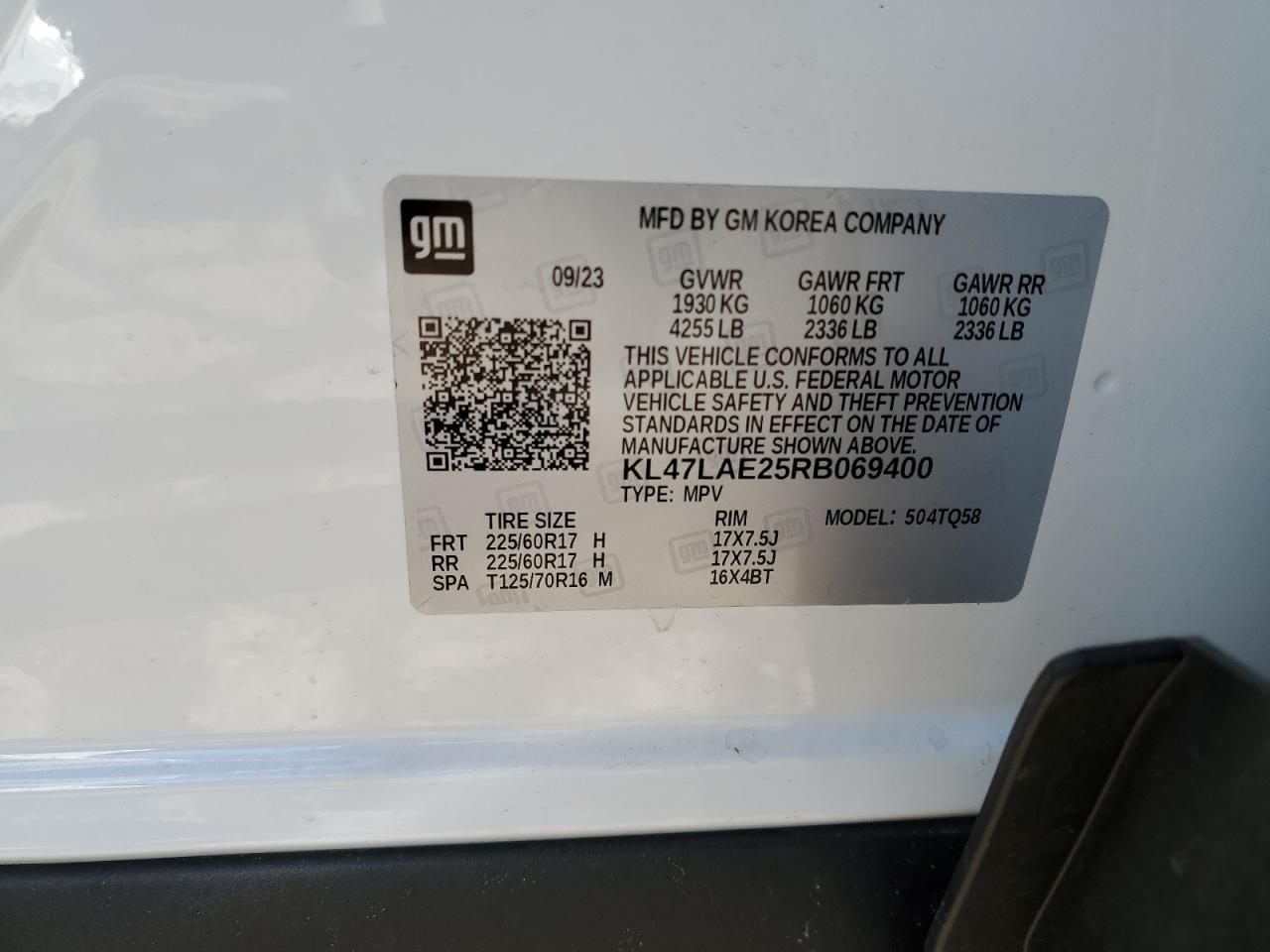 2024 BUICK ENVISTA PREFERRED VIN:KL47LAE25RB069400