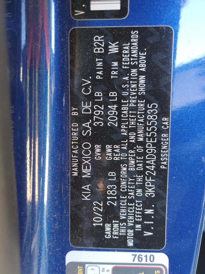2023 KIA FORTE LX VIN:3KPF24AD9PE555835