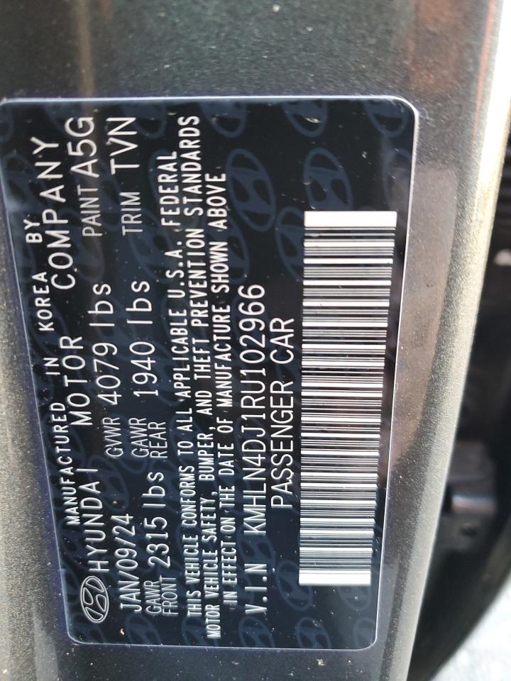 2024 HYUNDAI ELANTRA LIMITED VIN:KMHLN4DJ1RU102966