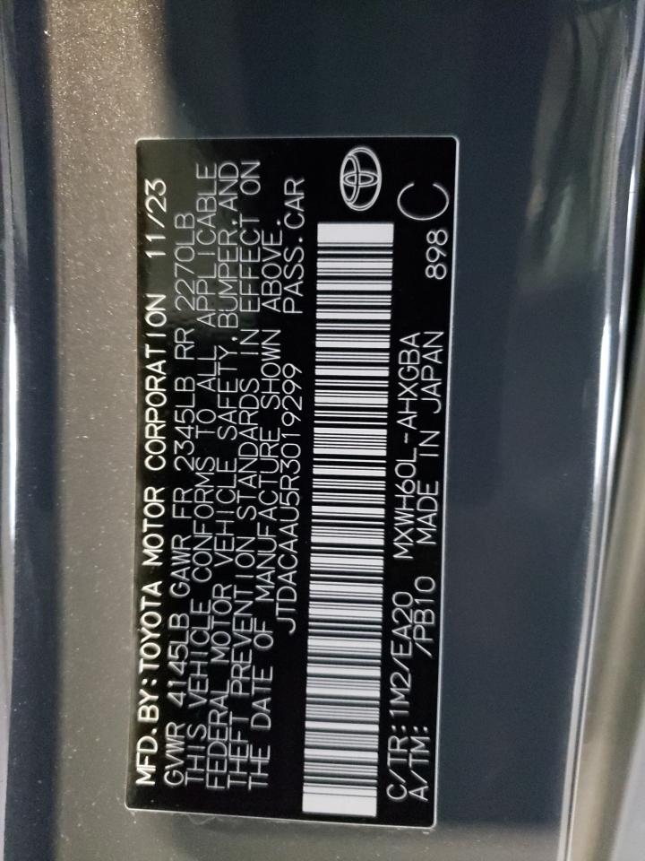 2024 TOYOTA PRIUS LE VIN:JTDACAAU5R3019299
